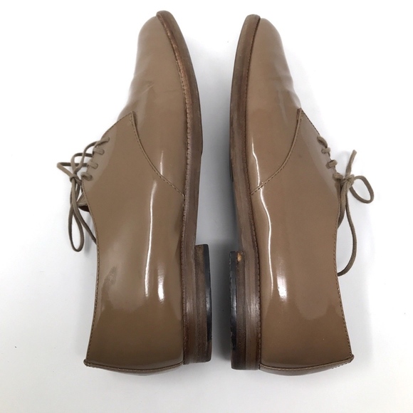 Madewell Tan Lace Up Patent Leather Bobbie Oxfords - Picture 7 of 8